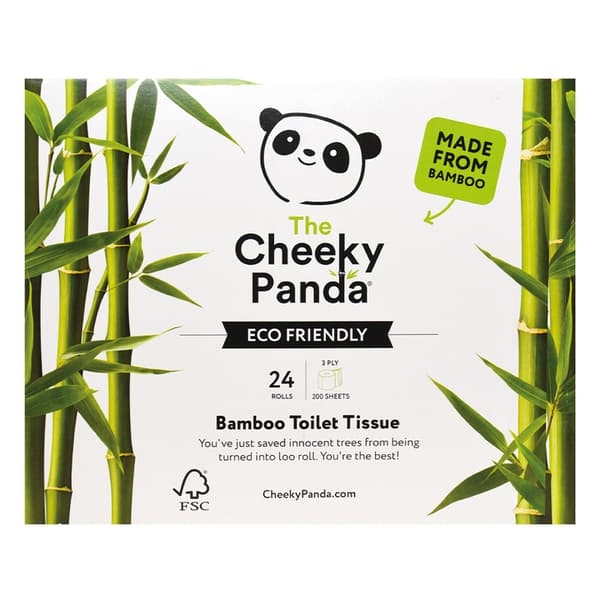 Cheeky Panda, 3-lagers toalettpapper, 24 rullar, 4800 ark
