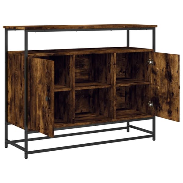 vidaXL kommode, røget eg, 100x35x80 cm, træbaseret materiale