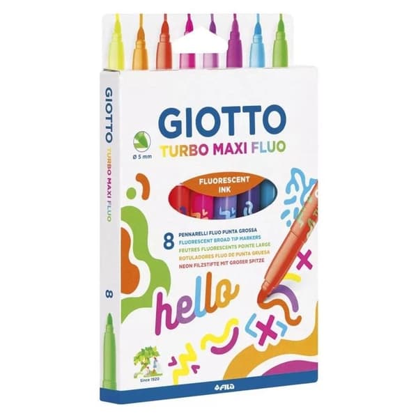 Turbo Maxi Fluo tuscher 8 farver