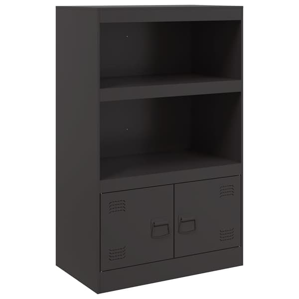 vidaXL sideskab sort 67x39x107 cm stål