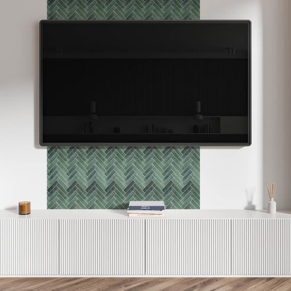 Vinyldekoration med tryk til værktøjsfri montering 100x50 cm 3D sildebensmønster