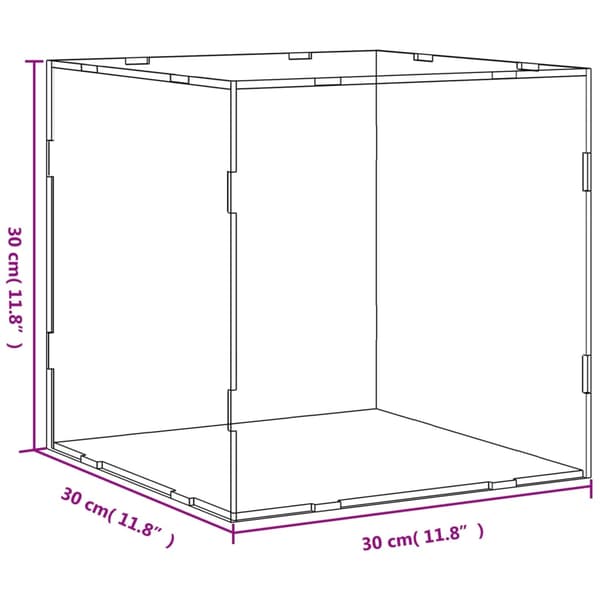 vidaXL Displaylåda, Transparent, 30x30x30 cm, Akryl