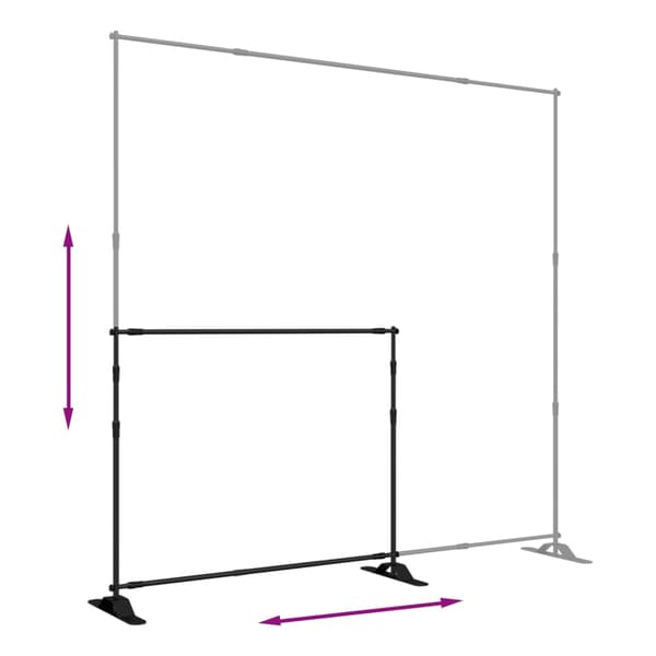 vidaXL baggrundsstativer, 2 stk., sort, 254x243 cm, stål