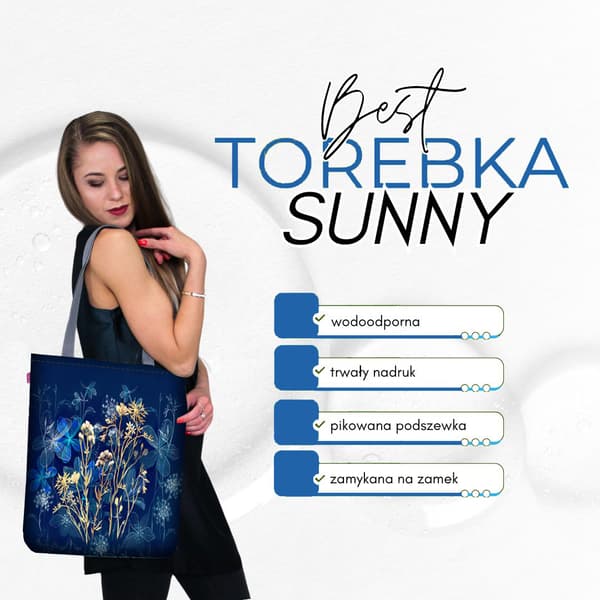 SUNNY lærredstaske - Midnat