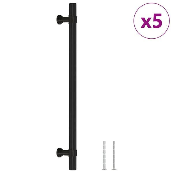 vidaXL skabsgreb 5 stk. sort 192 mm rustfrit stål