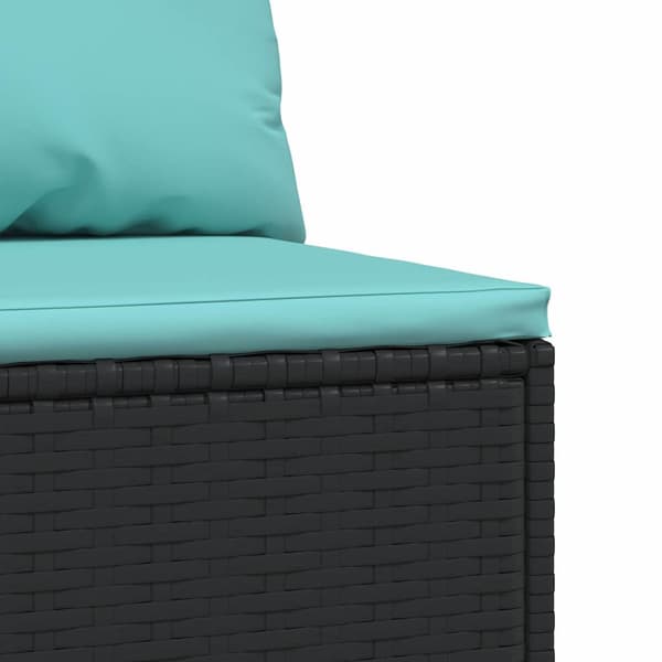 vidaXL midtersofaer med hynder, 2 stk., sort, polyrattan