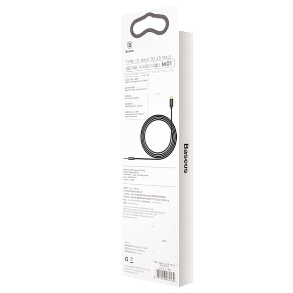 Stereolydkabel AUX-adapter 3,5 mm mini-jackstik - USB-C 120 cm - sort