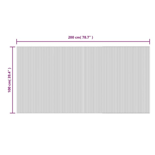 vidaXL Suorakulmainen matto, musta, 100x200 cm, bambu