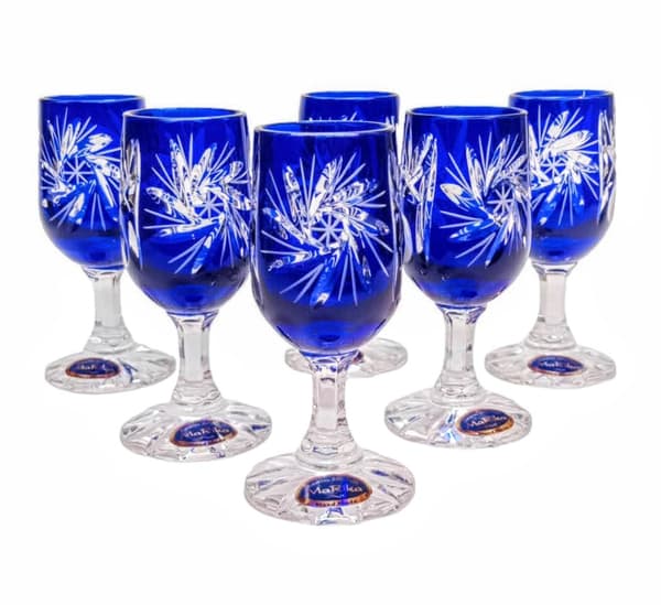 Koboltkristallglas 25ml olivkvarn - Set om 6