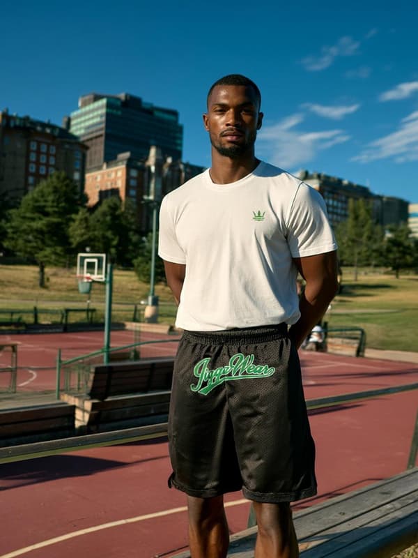Jigga Wear Baseball Shorts Sort/Grøn M