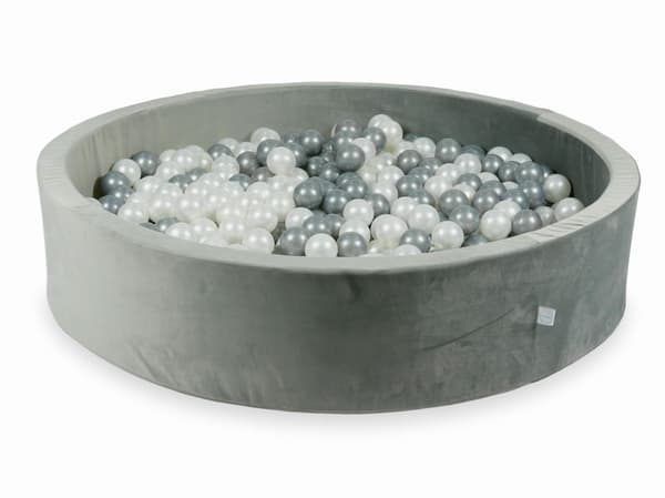 Tør boldbane 600 dele 130x30 Fløjlsgrå: perle, sølv