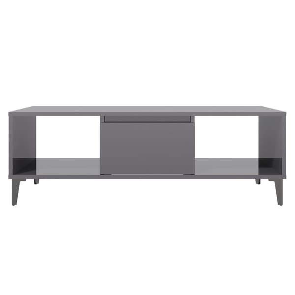 vidaXL Soffbord, grått, högglans, 103,5x60x35 cm