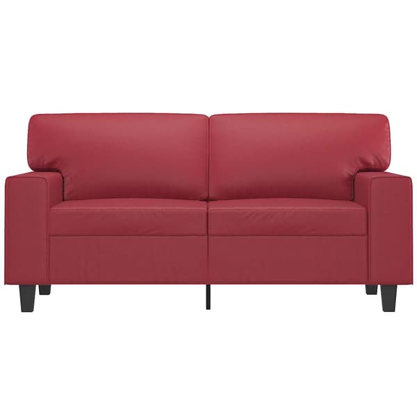 vidaXL 2-sitssoffa vinröd 120 cm konstläder