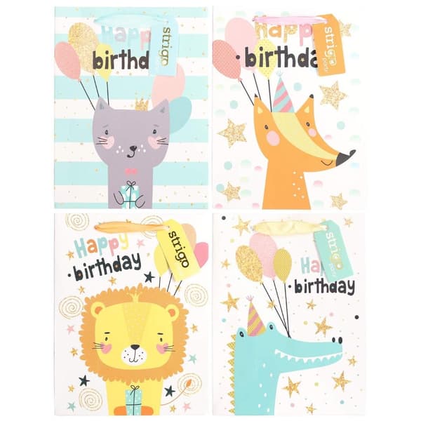 Gavepose til fest 18x23x10cm mix STRIGO