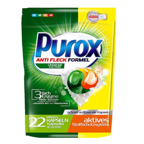 Clovin Purox Color White vaskemiddelkapsler 22 stk.