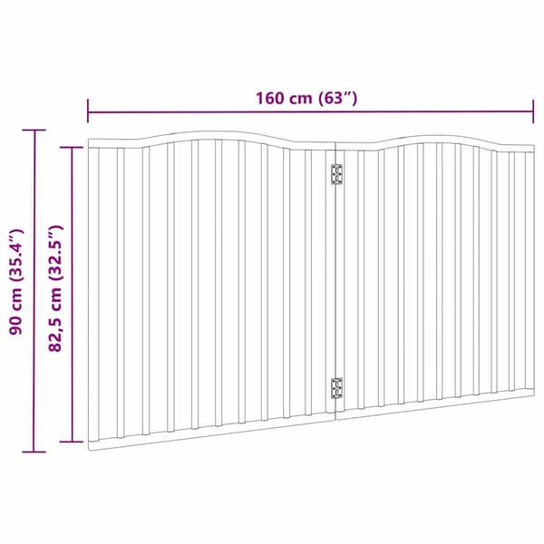 vidaXL foldbar hundegitter, 2 paneler, sort, 160 cm