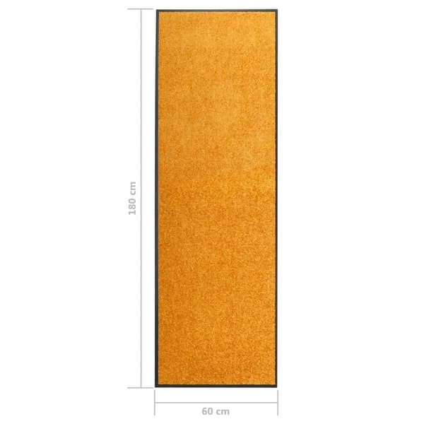 vidaXL vaskbar dørmåtte, orange, 60 x 180 cm