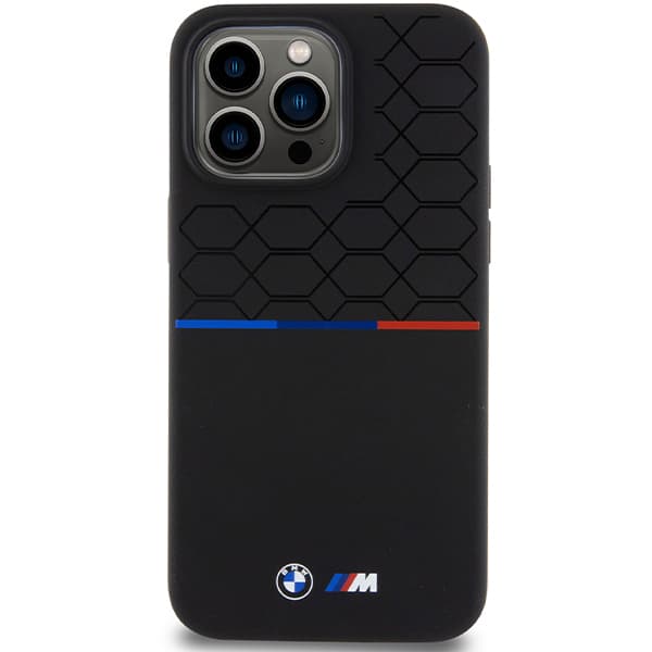 BMW M Silikone Mønster MagSafe Etui til iPhone 15 Pro Max, Sort