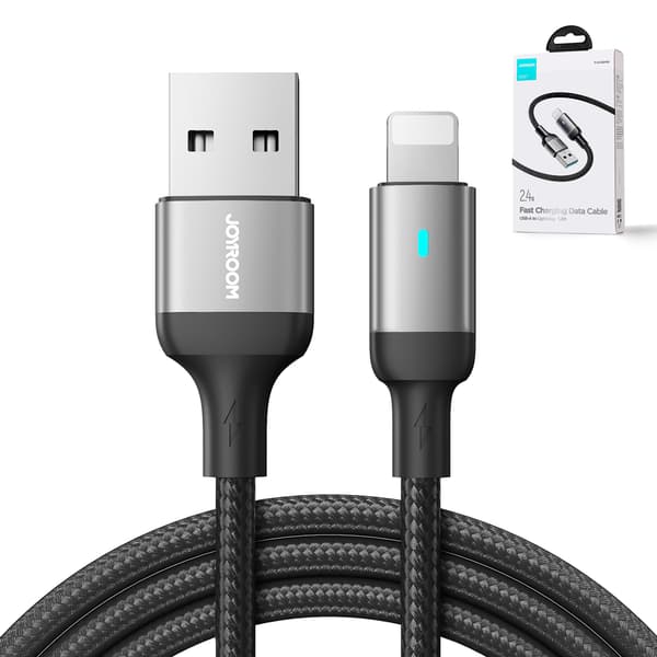 iPhone A10 -sarjan USB-kaapeli - Lightning 2.4A 1.2m musta