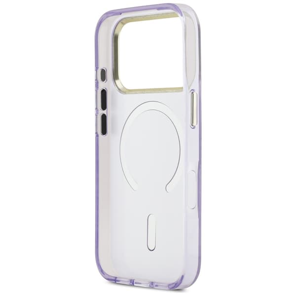 Guess IML Shell Script Metal MagSafe-cover til iPhone 17 Pro Max lilla