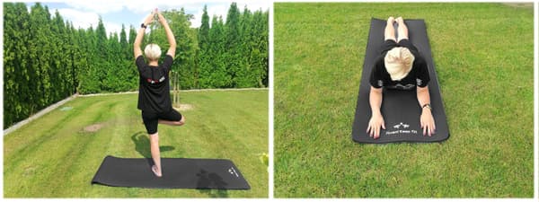 YOGAMÅTTE 1,5 cm SORT 190x63 cm
