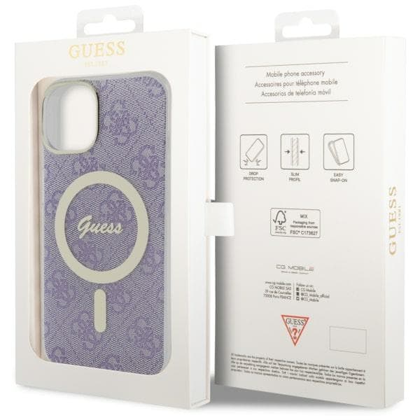 Guess IML 4G MagSafe-etui til iPhone 14, lilla