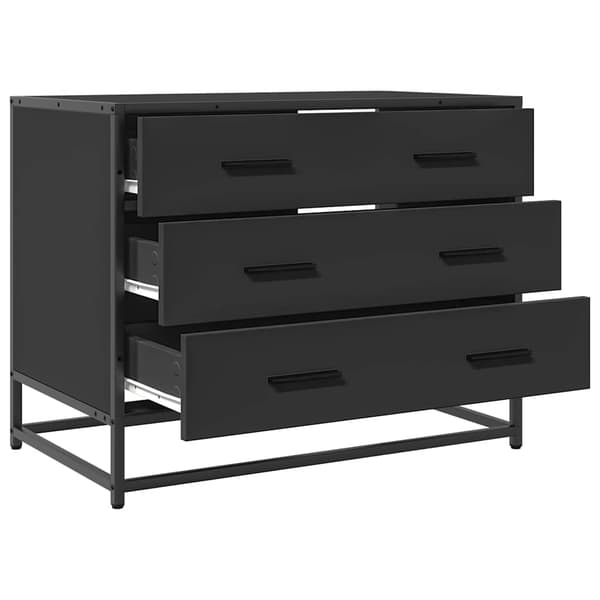 vidaXL kommode, sort, 70x41x56 cm, træbaseret materiale