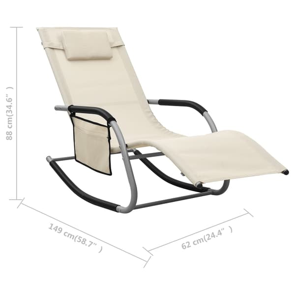 vidaXL Deckchair, Textilene, Kermanharmaa