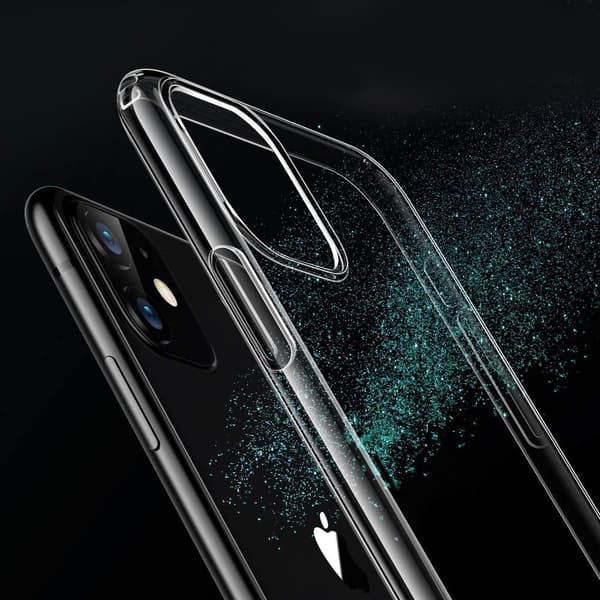TRANSPARENT ETUI til IPHONE 11 PRO SLIMET ETUI KLART + GLAS