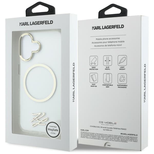 Karl Lagerfeld IML KL Script Logo MagSafe-etui til iPhone 17 – klart