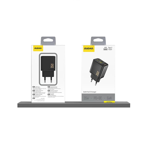 A27 MaxC USB-C USB-A GaN 35W Vægoplader - Sort