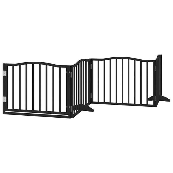 vidaXL foldbar hundegitter med dør 4 paneler sort 320 cm