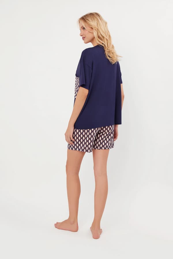 Milda dampyjamas, korta ärmar, korta byxor M