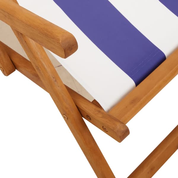 vidaXL foldbare strandstole, sæt med 2, blå og hvid