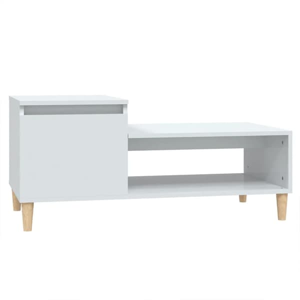 vidaXL Soffbord högglansvitt 100x50x45 cm