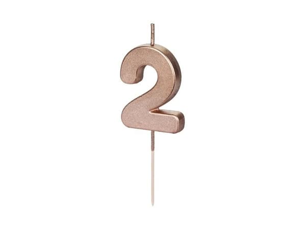 Fødselsdagslys 2 stk. rosaguld 4,5 cm