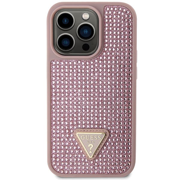 Guess Strass Triangelfodral till iPhone 14 Pro, Rosa