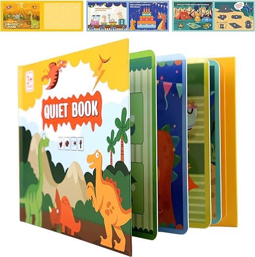 Montessori interaktiv sensorbog, dinosaurer