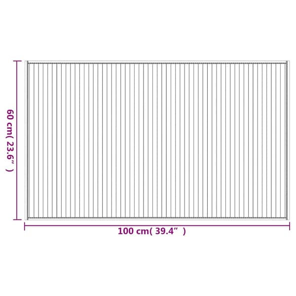 vidaXL Rektangulär matta, brun, 60x100 cm, bambu