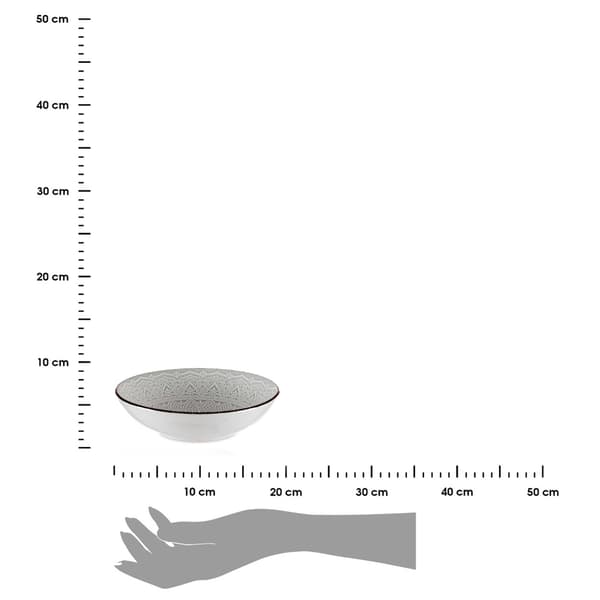 Djup tallrik 20 cm MANDALA grå