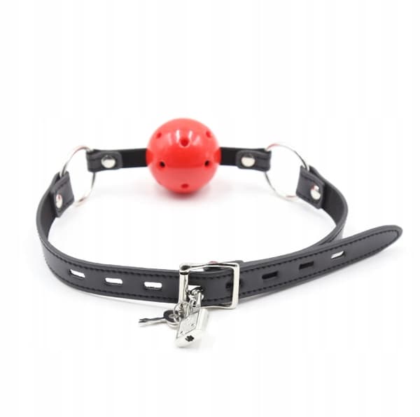 Röd Läderboll Munkväv BDSM Gadget Intimeo