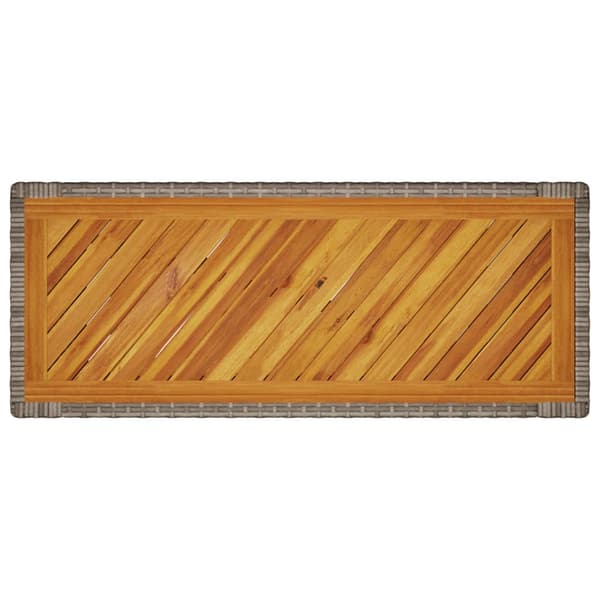 vidaXL Puutarhapöytä puisella kantisella, harmaa, 100x40x75 cm