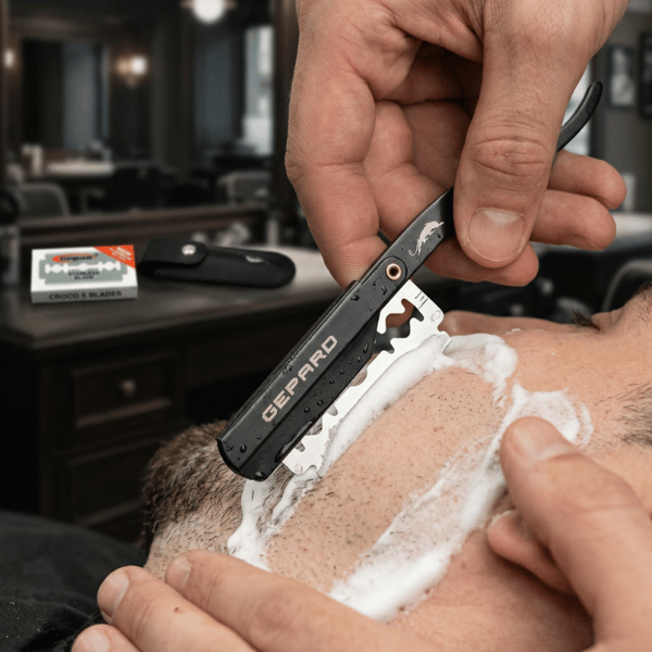 Professionelt barbersæt, barberskraber, barberblade