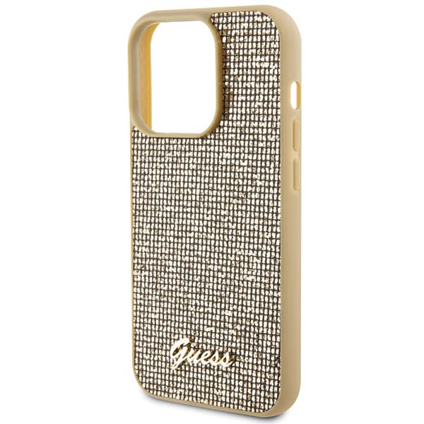 Guess Disco Metal Script-skal till iPhone 15 Pro, guld