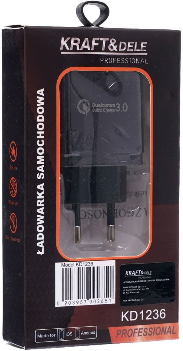 Quick Charge 3.0 -seinälaturi KD1236