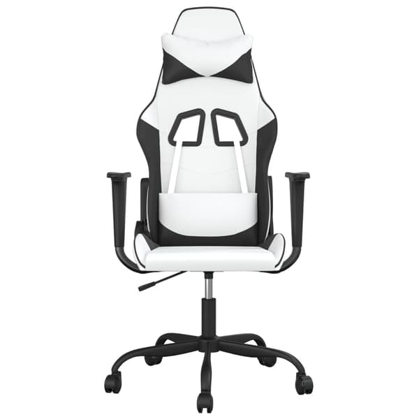 vidaXL gamingstol, sort og hvid, kunstlæder