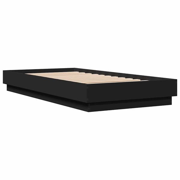 vidaXL sengestel sort 90x190 cm træbaseret materiale
