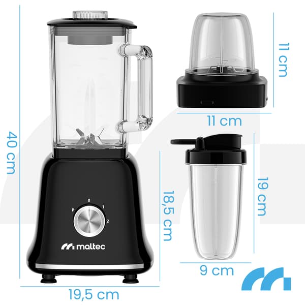 MalTec BL1800W blender med kande + tilbehør