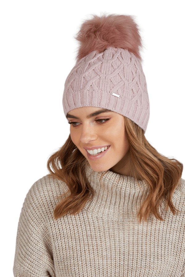 FLORENCE dam vintermössa med pompom, rosa