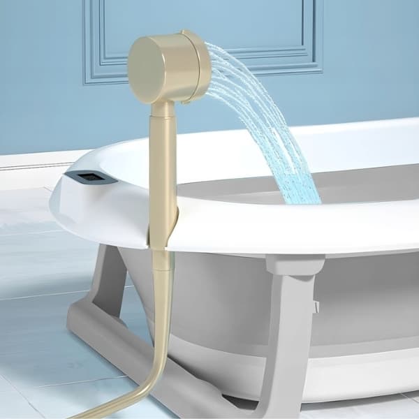 FOLDBART BABYBADEKURV MED SILIKONE-LCD-TERMOMETERPUDE
